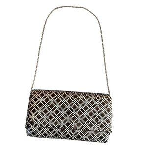 Jessica McClintock Silver Mesh Evening Bag Glam Chain Strap Purse Formal